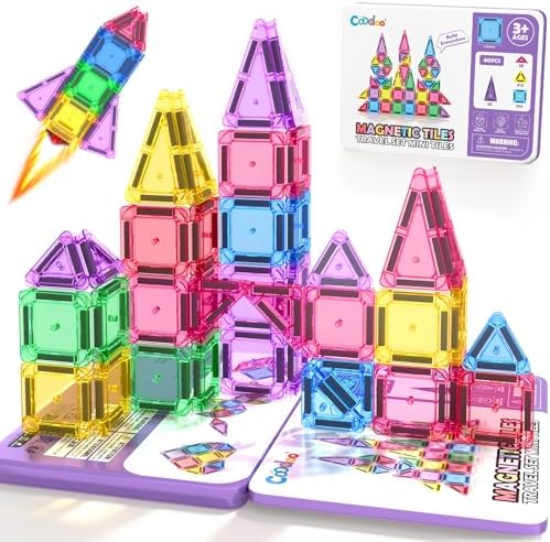 40 piece mini magnetic tiles for a bag