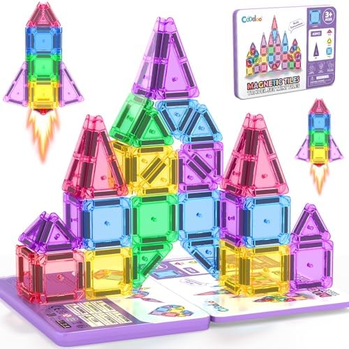 42 piece mini magnetic tiles in an iron box
