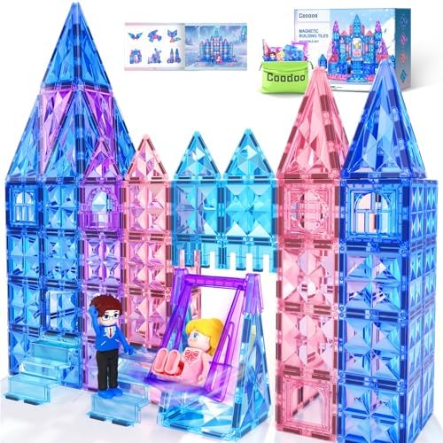 60 piece diamond magnetic tiles princess castle