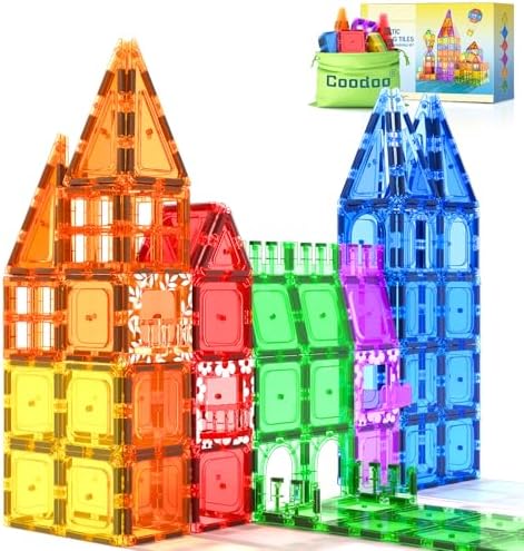 60 piece magnetic building tiles set