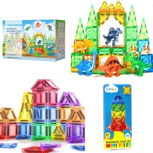 84 piece movable dinos magnetic tiles