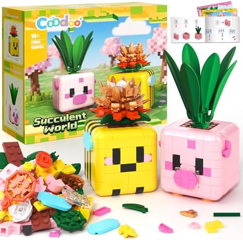 Botanical building blocks, pig and bee planters