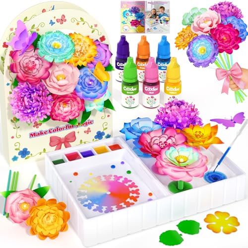 Flower dyeing craft kit with a bouquet maker